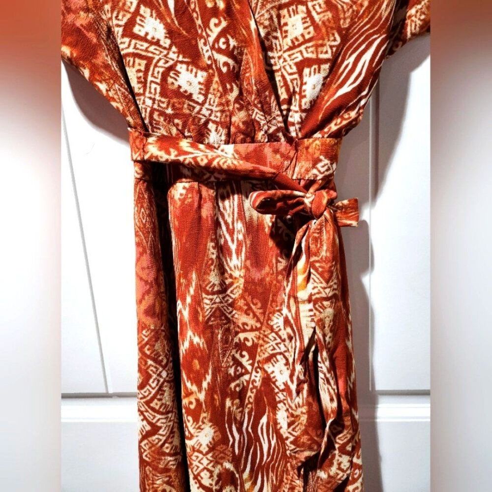 Versona Animal Aztec Faux Wrap Maxi Dress | Size Small - Picture 4 of 9